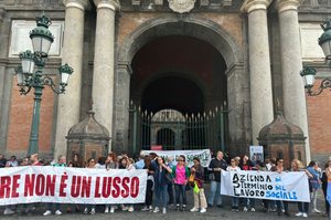 Protesta degli Oss Gesco contro il licenziamento