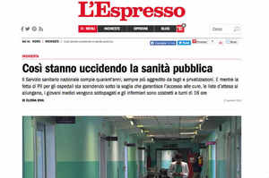 L'Espresso mette a nudo la sanità pubblica italiana