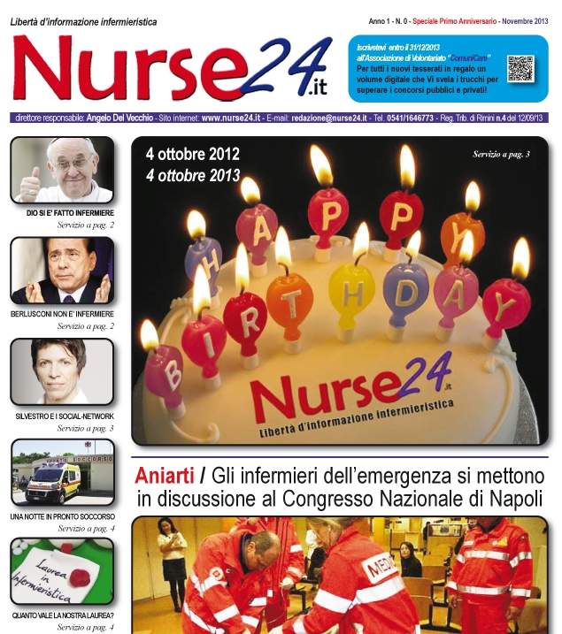 Nurse24.it diventa cartaceo per l'Aniarti, ma sarà distribuito a tutti i lettori in forma digitale